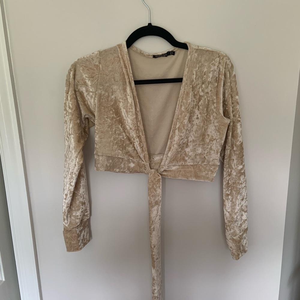Nasty Gal Velvet Tie Top